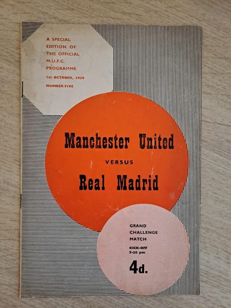 Programmaboekje Manchester United – Real Madrid 1959, Ophalen of Verzenden, Gebruikt, Buitenlandse clubs, Boek of Tijdschrift