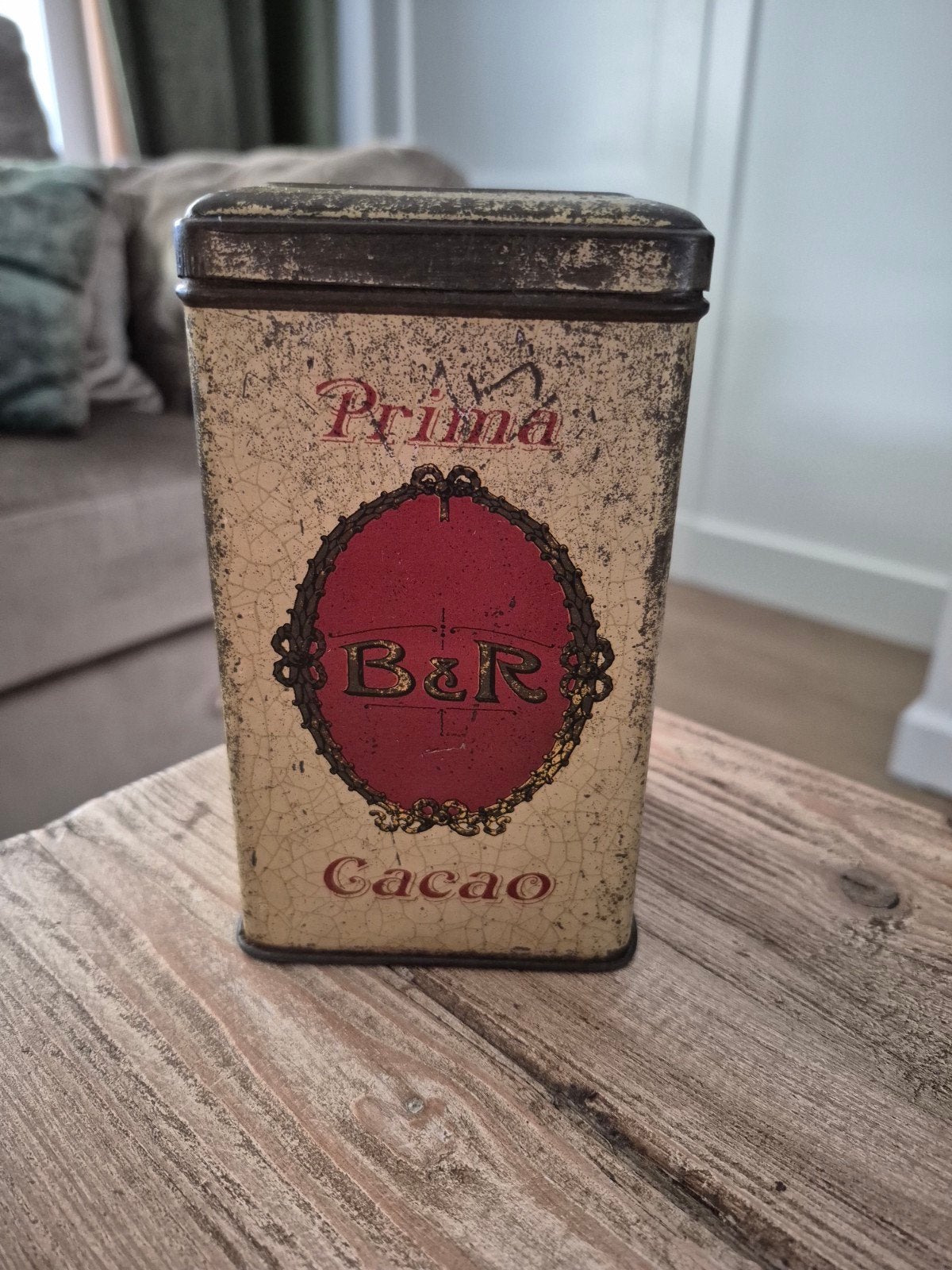 Vintage Cacaoblik Prima Cacao B&R, Verzamelen, Blikken, Ophalen of Verzenden, Gebruikt, Overige
