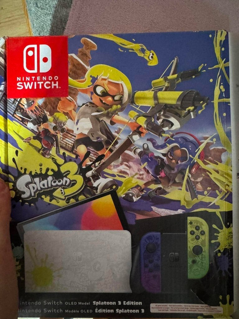 Nintendo Switch OLED Splatoon 3 Edition + Game en Case, Spelcomputers en Games, Switch OLED, Ophalen of Verzenden, Met 1 controller