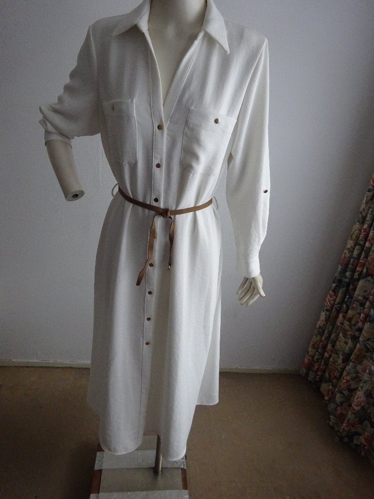 Zara midi jurk mt XL= 44, Wit, Maat 42/44 (L), Ophalen of Verzenden, Zo goed als nieuw
