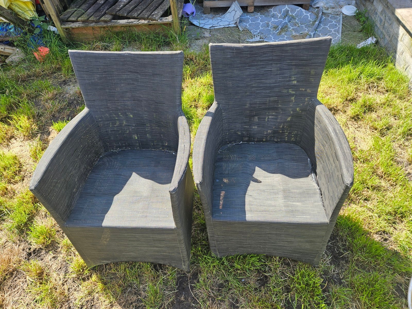 2x tuinstoel gratis, Tuin en Terras, Tuinstoelen, Ophalen, Gebruikt, Kunststof