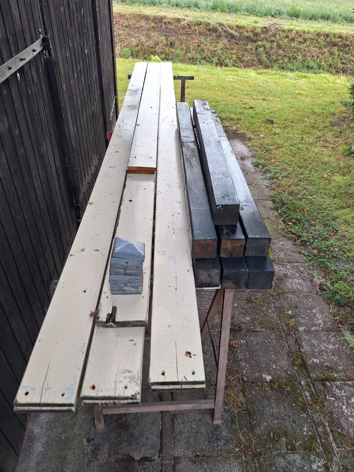 Planken en Palen, Tuin en Terras, Palen, Balken en Planken, Ophalen, Gebruikt, 250 cm of meer, Palen