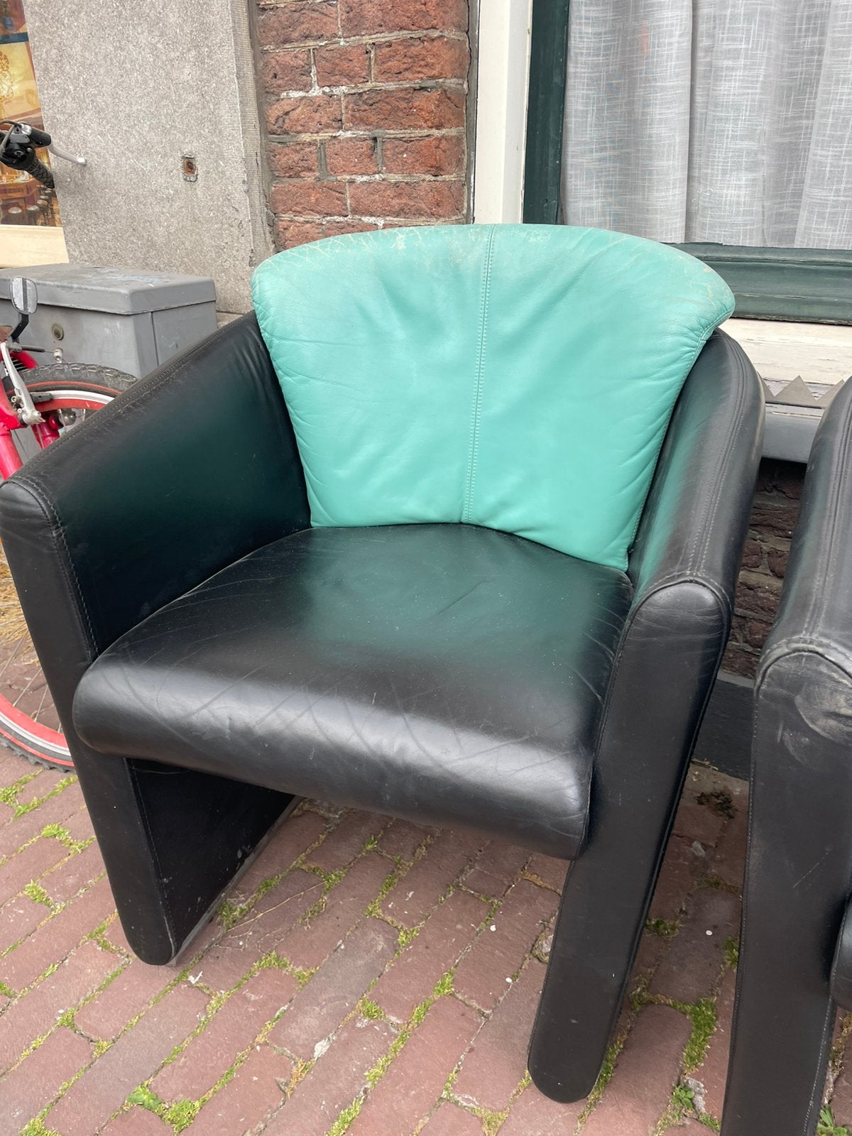 Leolux leren fauteuils 4 stuks, Ophalen, Gebruikt, Minder dan 75 cm, Leer