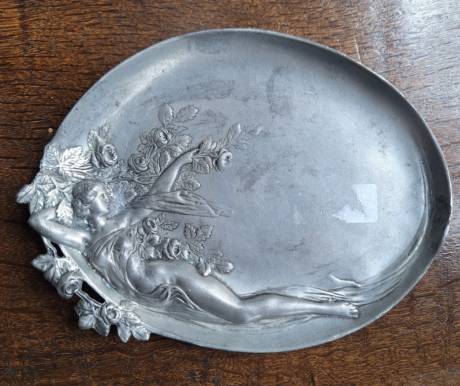 Art nouveau schaal Conrad Kurz Tiel, ca. 23 cm, Ophalen of Verzenden