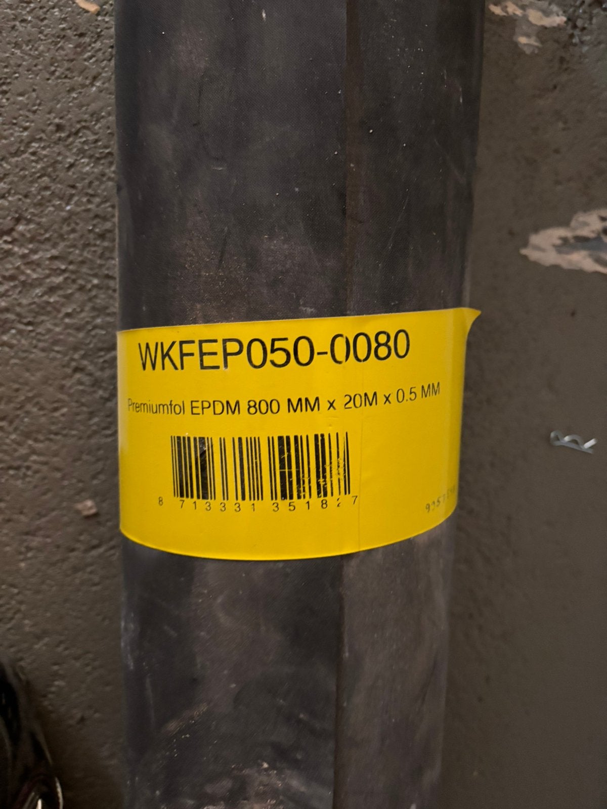 Rol EPDM folie 800 mm x 20 meter x 0,5 mm – Premiumfol, Doe-het-zelf en Verbouw, Ophalen, Overige materialen, Zwart, Zo goed als nieuw