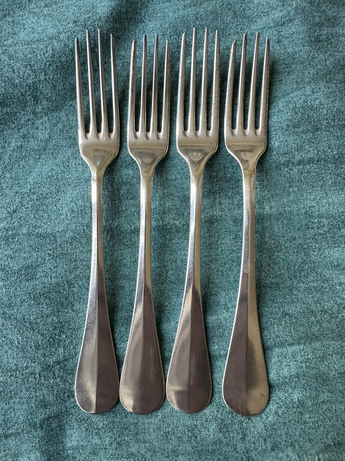 Christofle - 4 antiek verzilverde vorken - model Baguette, Ophalen of Verzenden