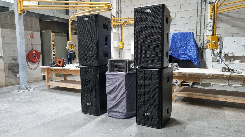MD4 Master audio MD-222 + MD218 + 3K6 geluid set Amate Audio, Audio, Tv en Foto, Luidsprekers, Inclusief kabels, Gebruikt, Party speaker
