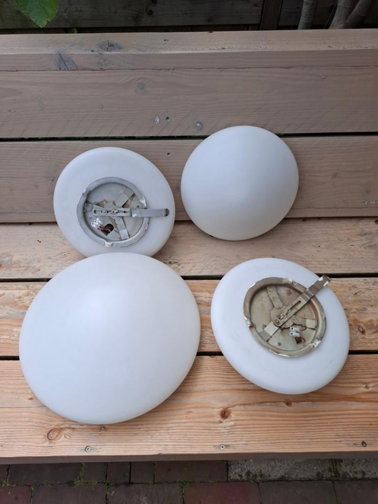 Gispen retro plafonnieres jaren 40-50, Ophalen of Verzenden, Gebruikt, Glas, Retro