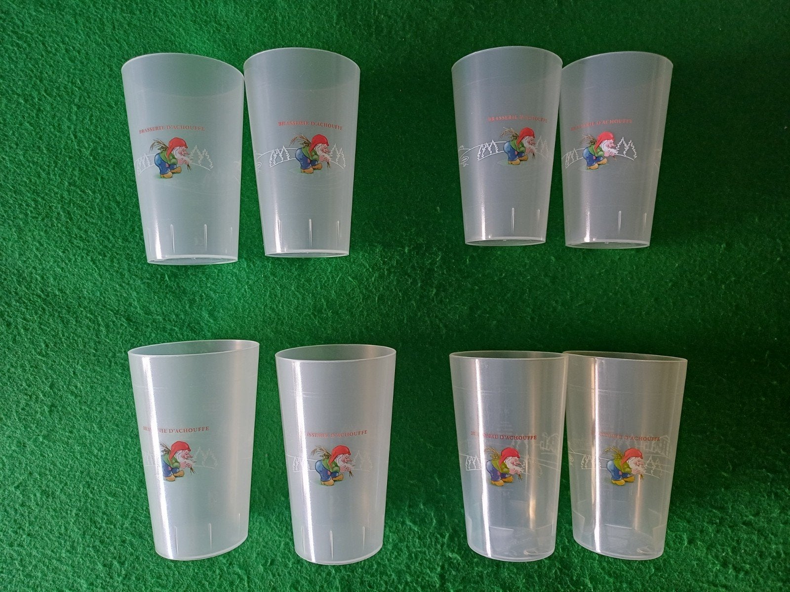 La Chouffe plastic bierglazen - 8 stuks, Verzamelen, Biermerken, Ophalen of Verzenden, Gebruikt, Glas of Glazen, Overige merken