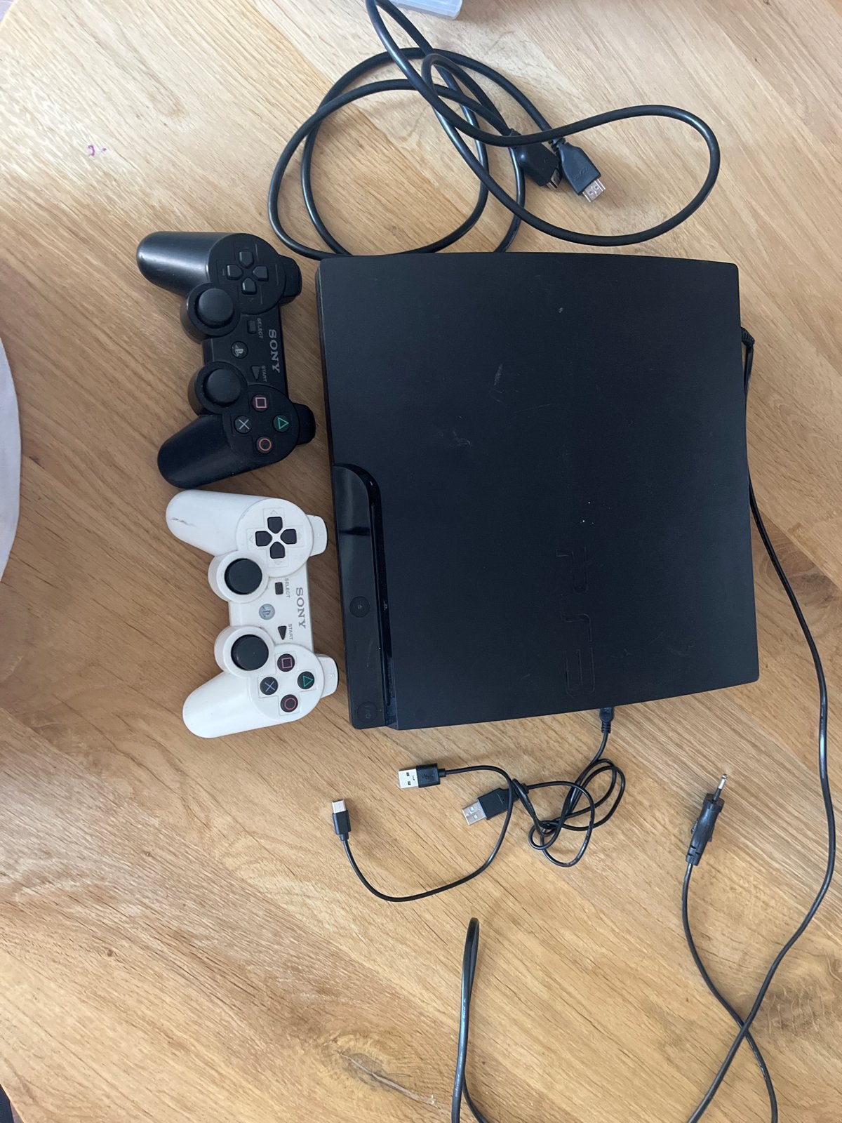 PlayStation 3 Slim met 2 controllers en 9 games, Ophalen, Met 2 controllers, 250 GB, Slim