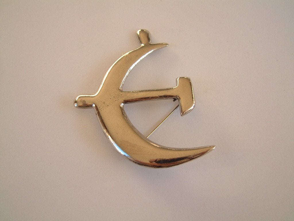 vintage broche hamer en sikkel zilverkleurig, Ophalen of Verzenden, Zo goed als nieuw, Zilver, Overige materialen