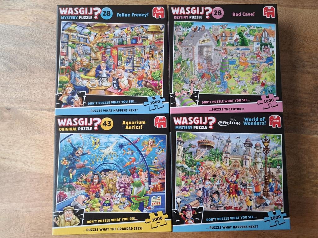 Diverse Wasgij puzzels, Ophalen of Verzenden, 500 t/m 1500 stukjes, Zo goed als nieuw