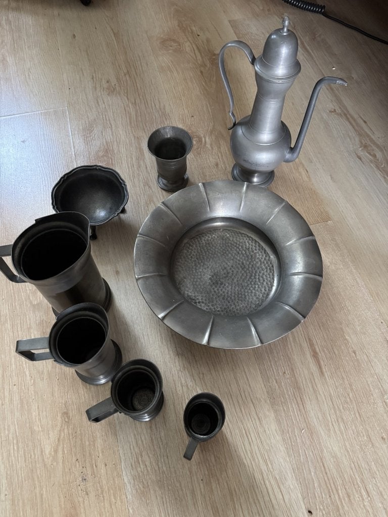 tin service - meer dan 50 jaar oud, Ophalen of Verzenden