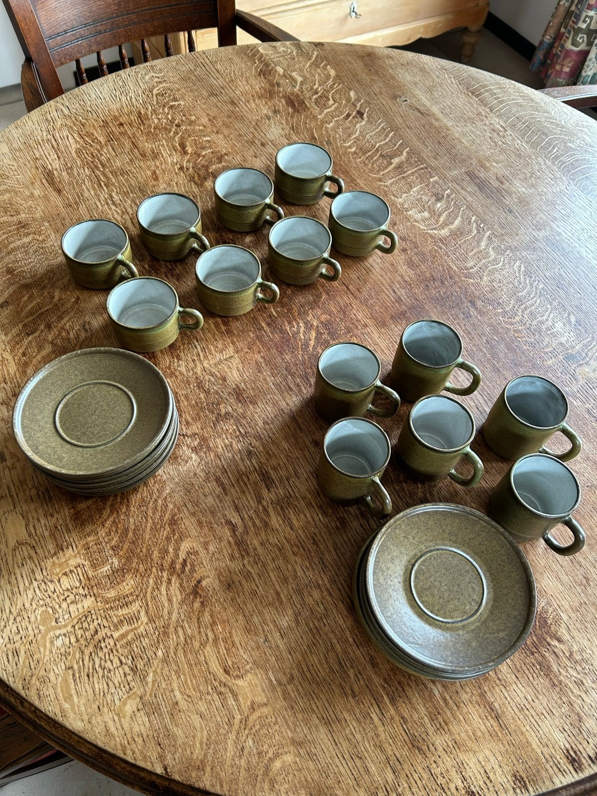 4 theekopjes met schotels Lucie Q Bakker, incl verzendkosten, Ophalen of Verzenden