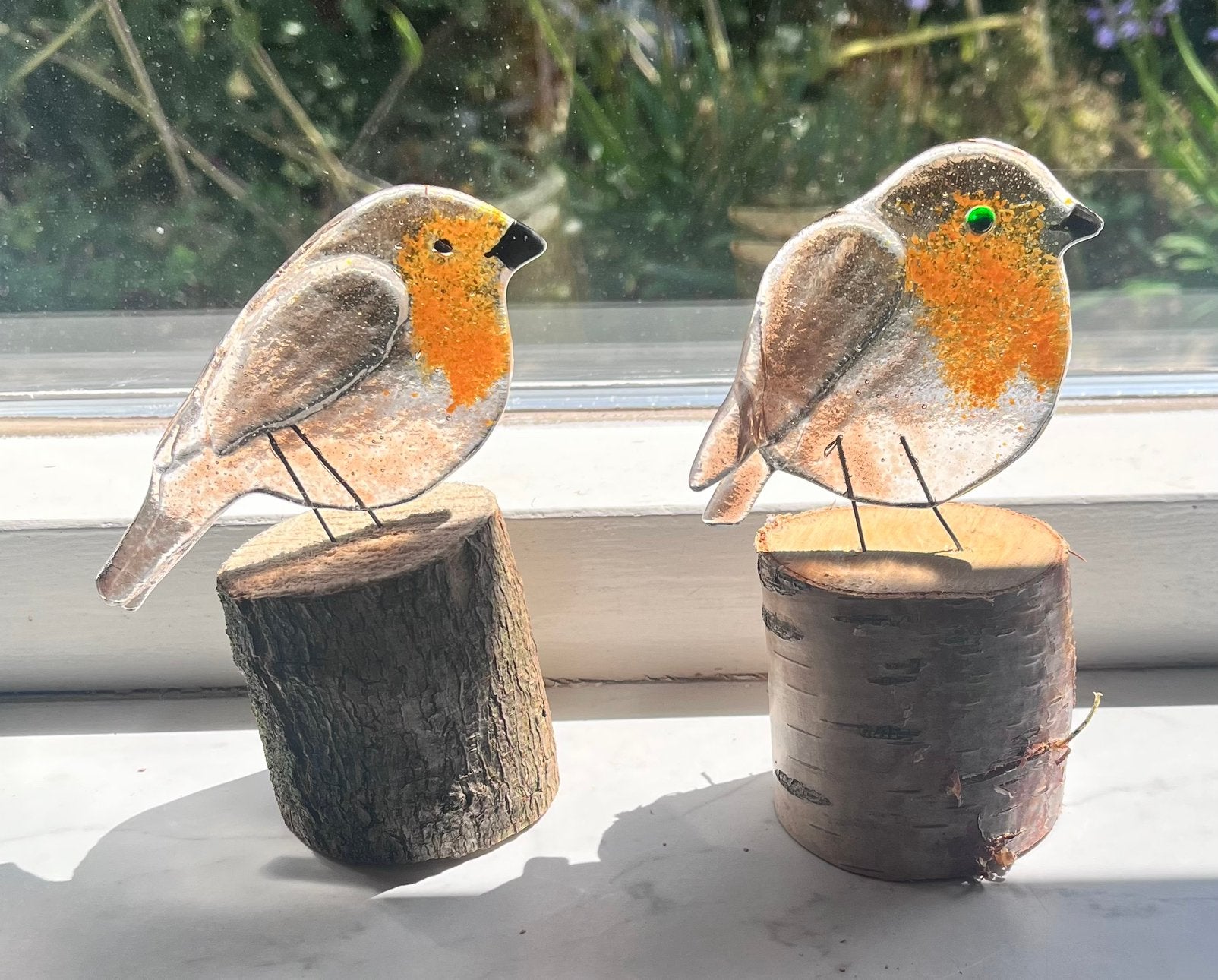 Roodborstje glasfusing glas hout vogel, Ophalen of Verzenden, Nieuw