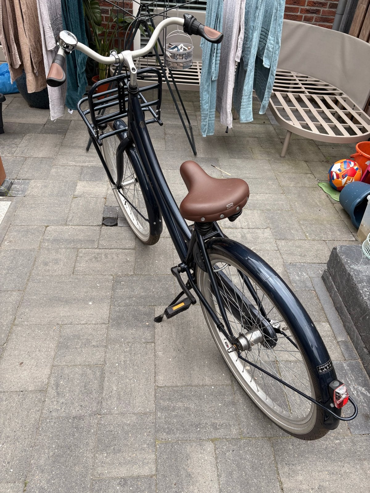 Nette transportfiets met voordrager, Gebruikt, Velgrem, Versnellingen, Minder dan 47 cm