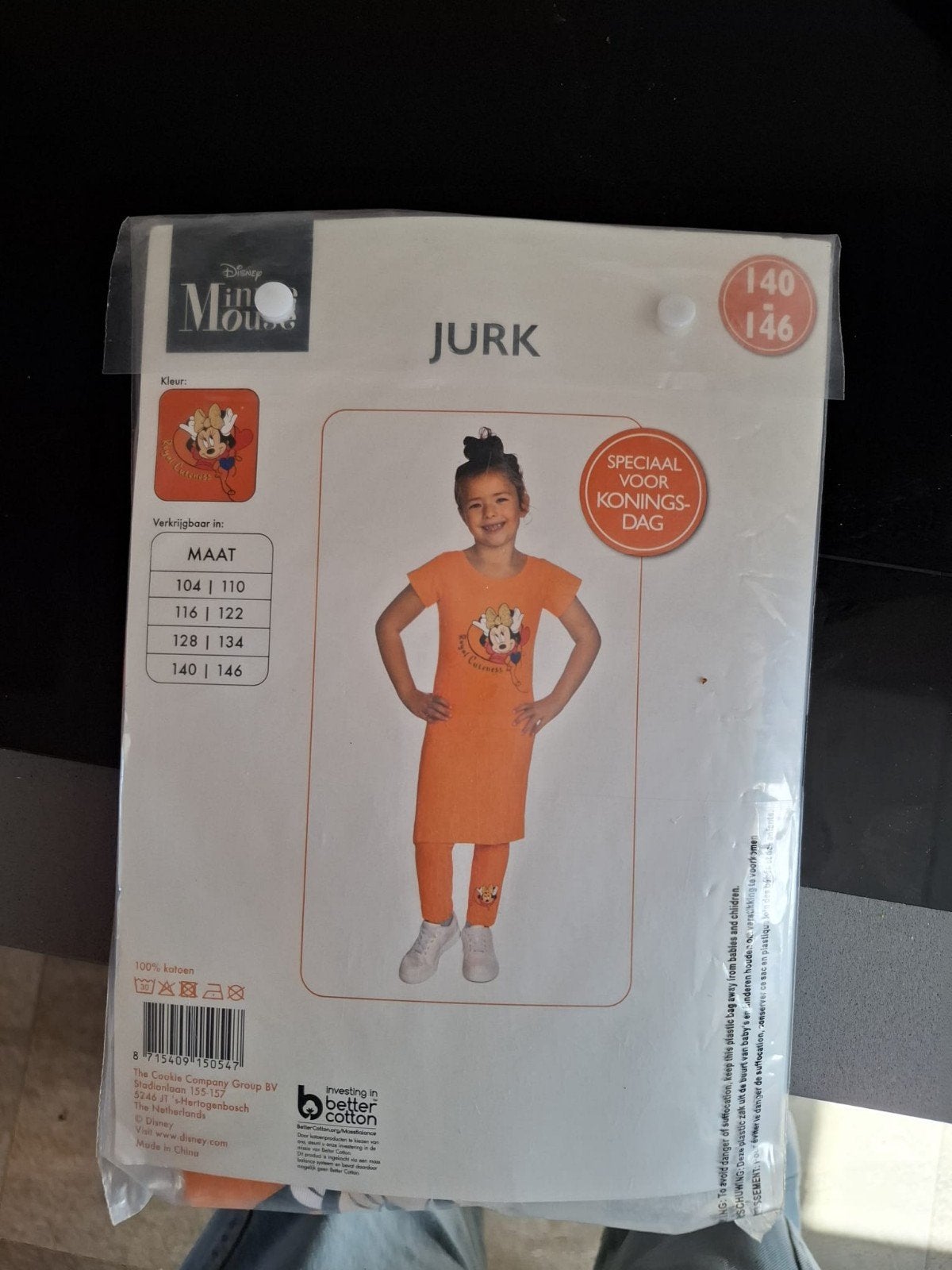 Minnie Mouse Jurk Oranje Maat 140/146 Koningsdag, Ophalen of Verzenden