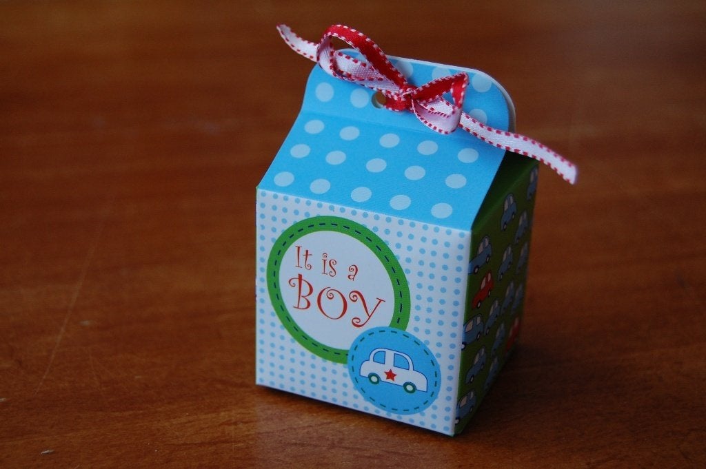uitdeel bedankjes doosje baby jongen met lint 20 stuks, Ophalen of Verzenden, Nieuw