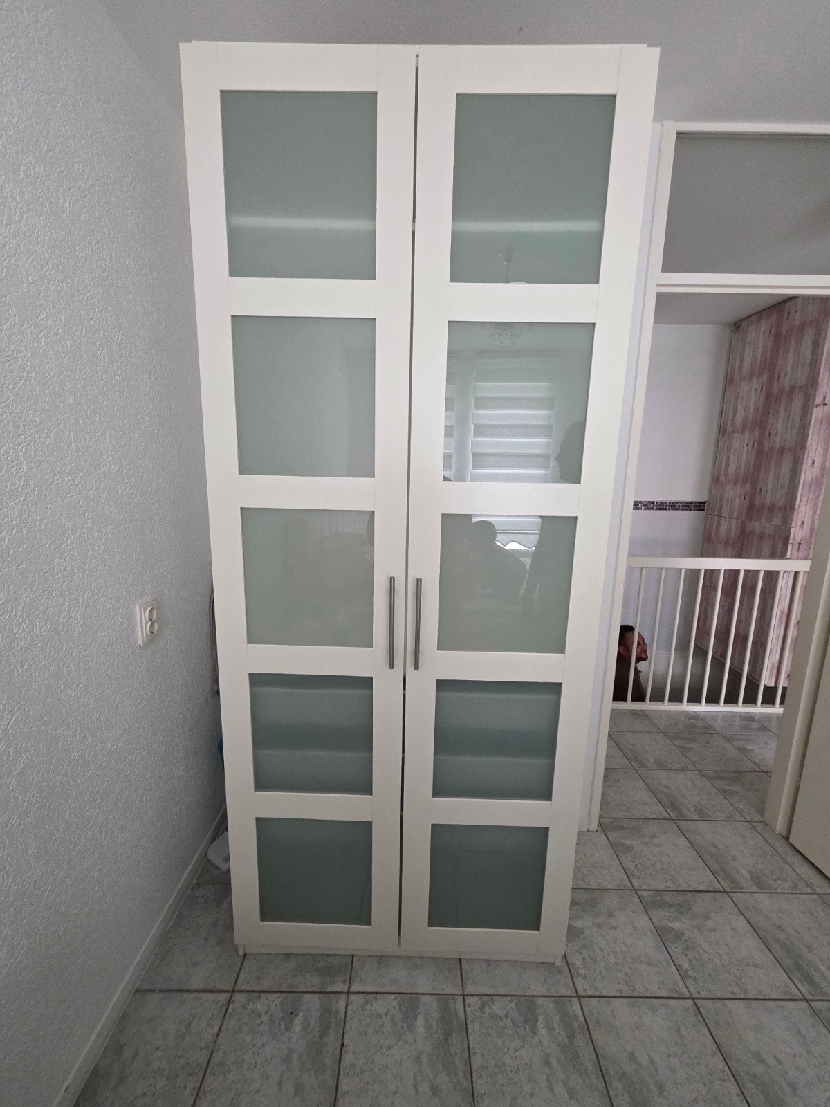 IKEA PAX Kast met glazen deuren - 100x236x58 cm, Met deur(en), Gebruikt, Modern, functioneel, 200 cm of meer