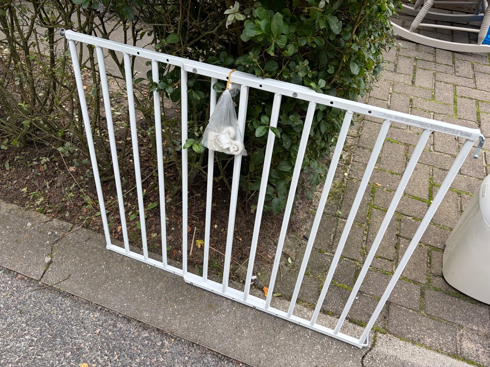 Wit metalen veiligheidshekje voor kinderen, traphekje, Ophalen, Gebruikt, Klemhekje, Metaal of IJzer