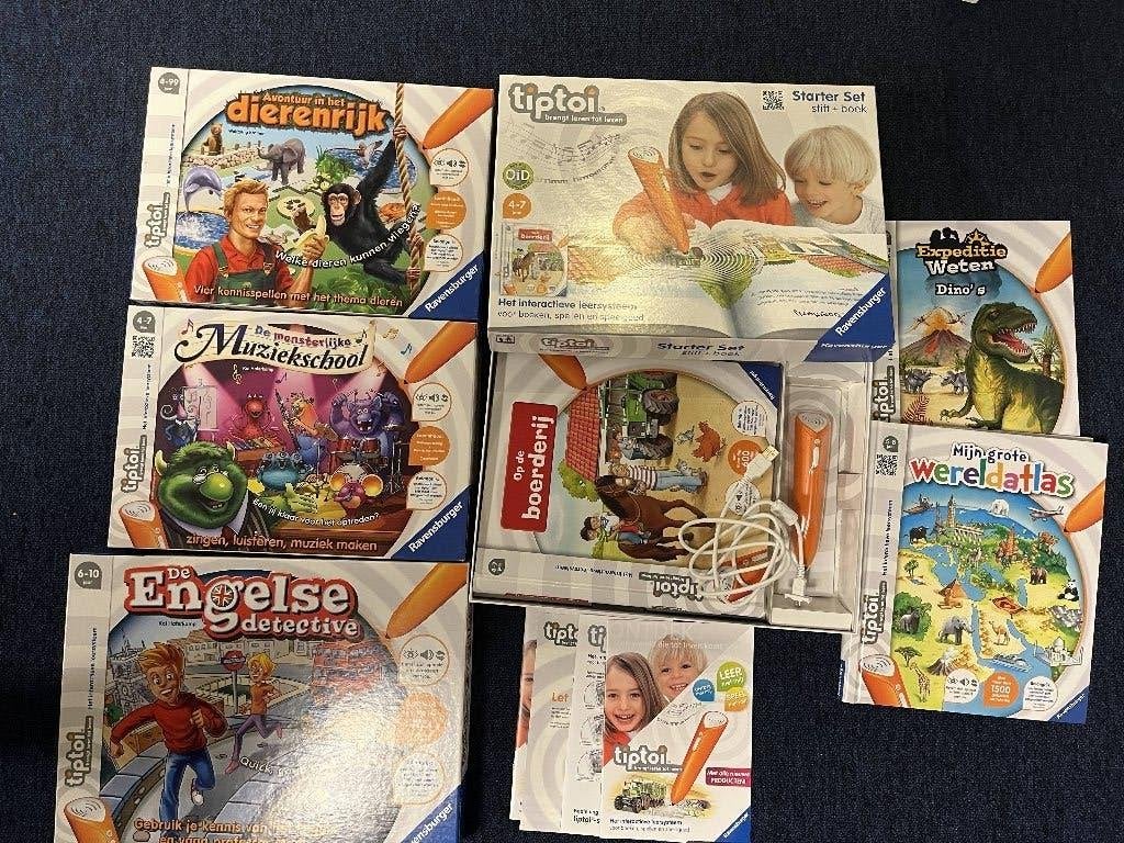 Tiptoi starterset Boerderij met pen + 5 Extra Uitbreidingen, Ophalen of Verzenden, Zo goed als nieuw, Taal en Lezen, Met geluid