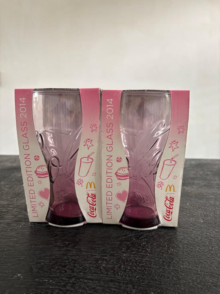 McDonald's Coca-Cola Limited Edition Glazen 2014 - 2 stuks, Ophalen, Zo goed als nieuw