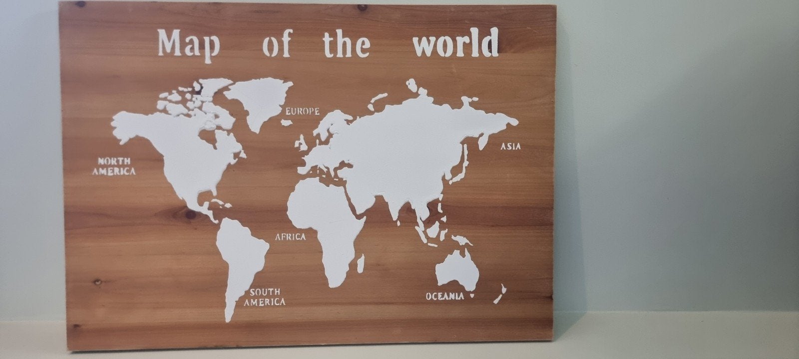 Houten Wereldkaart Wanddecoratie Schilderij, Ophalen, Gebruikt, Hout, Vintage