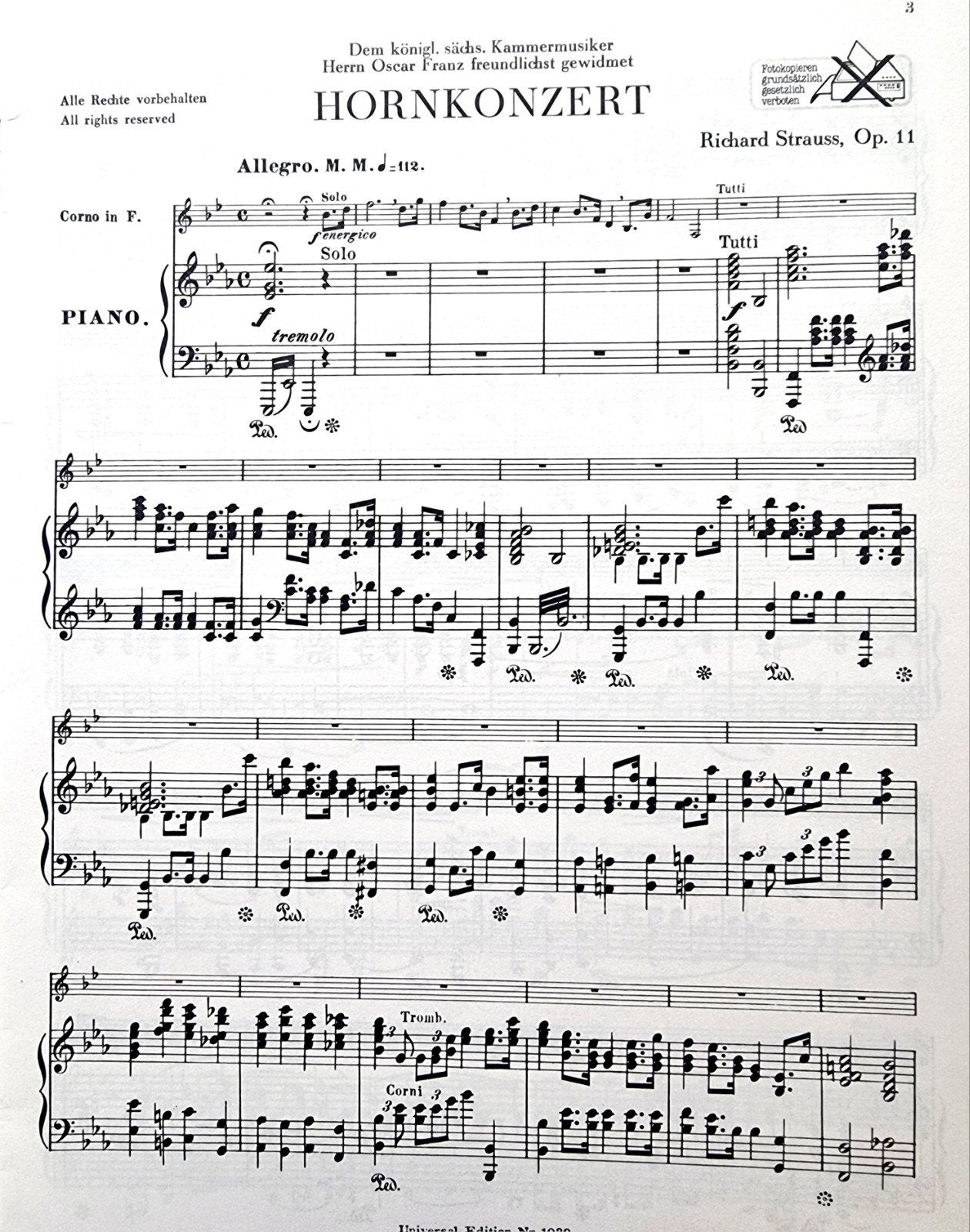 Richard Strauss: Hoornconcert op. 11 Hoorn en Piano Div32, Hoorn, Gebruikt, Klassiek, Ophalen of Verzenden