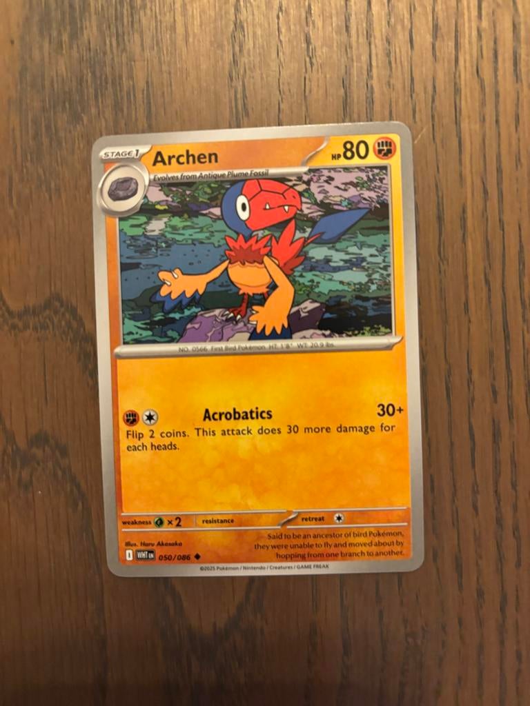 Pokémon Kaart Archen 050/086 - Zo goed als nieuw, Ophalen of Verzenden, Zo goed als nieuw, Losse kaart