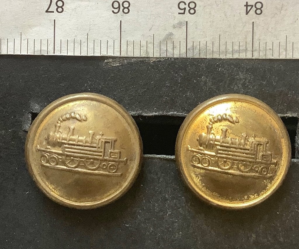 2 uniform knopen, Spoorwegen, trein,  (RB, Ophalen of Verzenden, Gebruikt, Transport, Button