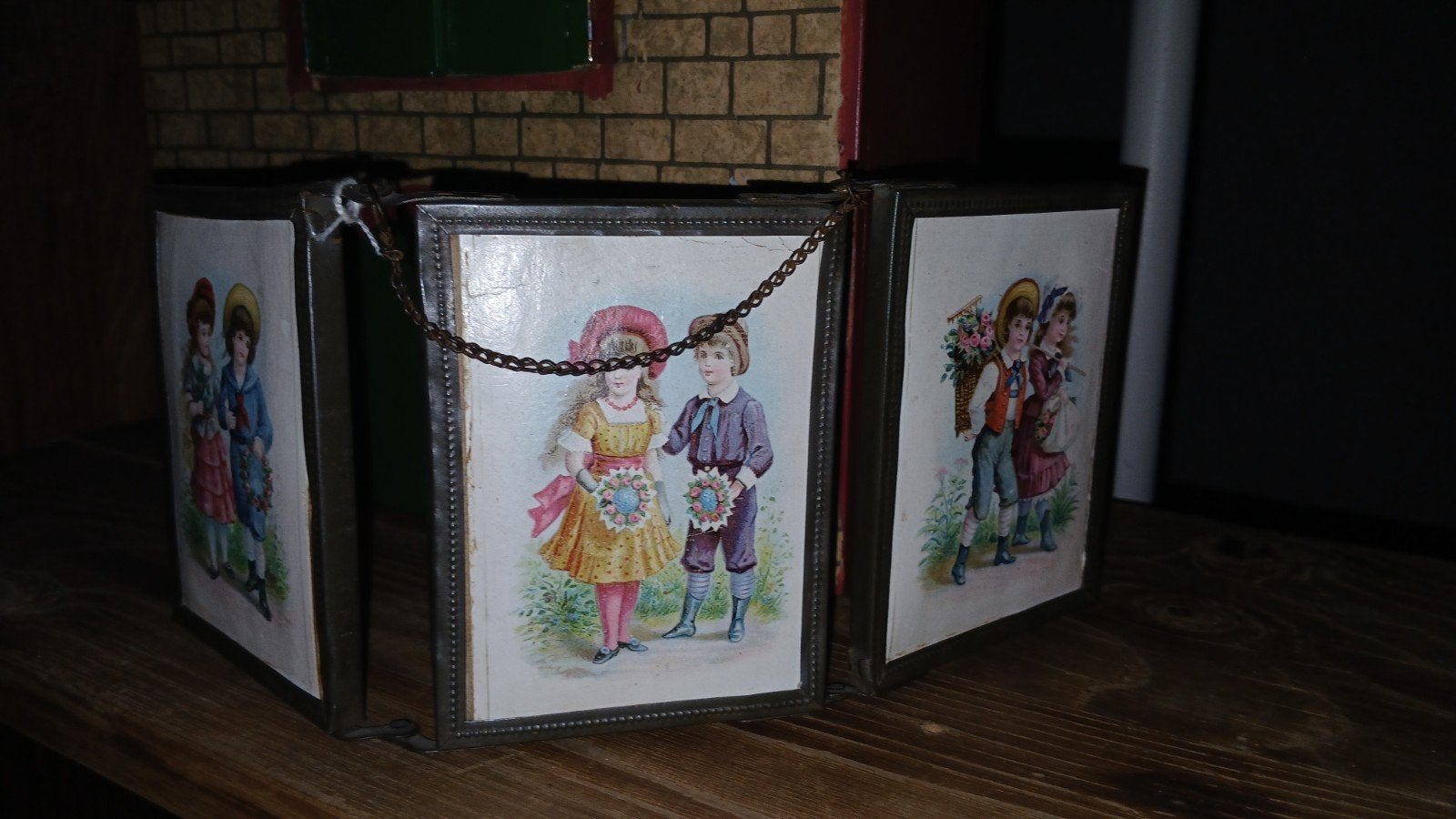 Origineel klein frans Reis spiegeltje, Antiek en Kunst, Ophalen of Verzenden