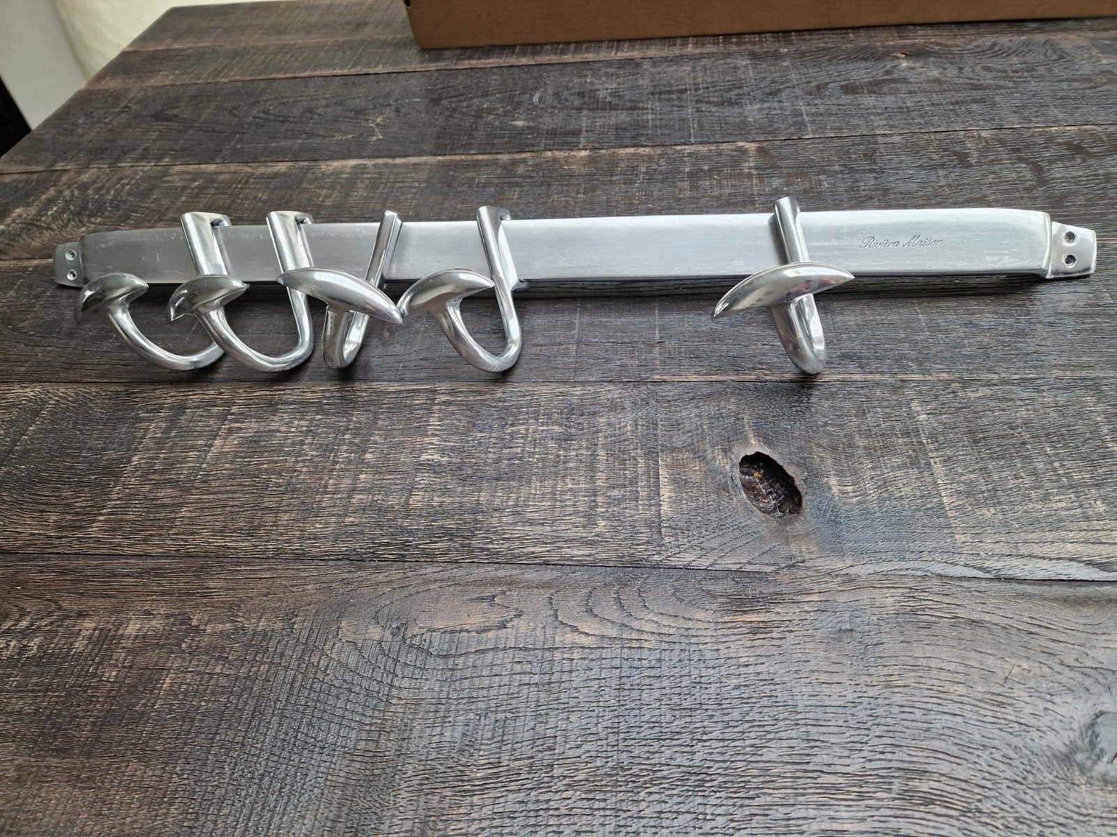 Riviera Maison Aluminium Kapstok met 5 Haken, Huis en Inrichting, Woonaccessoires | Kapstokken, Wandkapstok, Gebruikt, Ophalen of Verzenden
