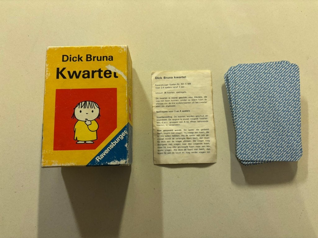 Dick bruna kwartet - ravensburger vintage compleet!, Verzamelen, Speelkaarten, Jokers en Kwartetten, Ophalen of Verzenden, Gebruikt