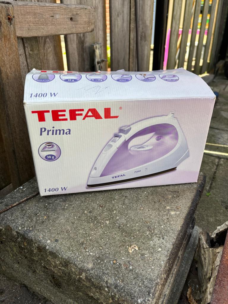 Tefal Prima Strijkijzer 1400W - in doos, Ophalen, Zo goed als nieuw, Strijkijzer met snoer