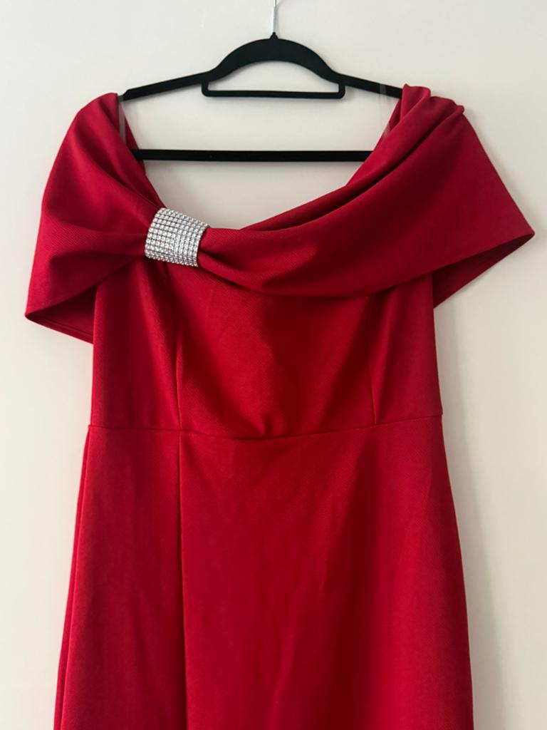 Rode avondjurk nieuw, Ophalen, Galajurk, Maat 46/48 (XL) of groter, Nieuw