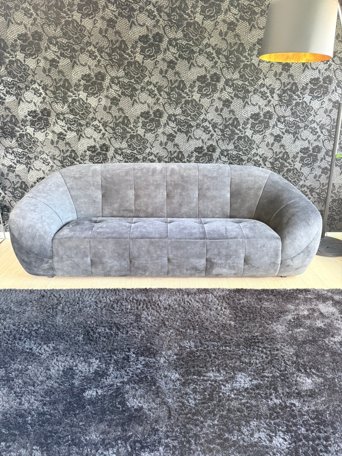 Caya 3-zits bank dim black (donkergrijs) 240cm, Ophalen, 250 tot 300 cm, Driepersoons, 75 tot 100 cm