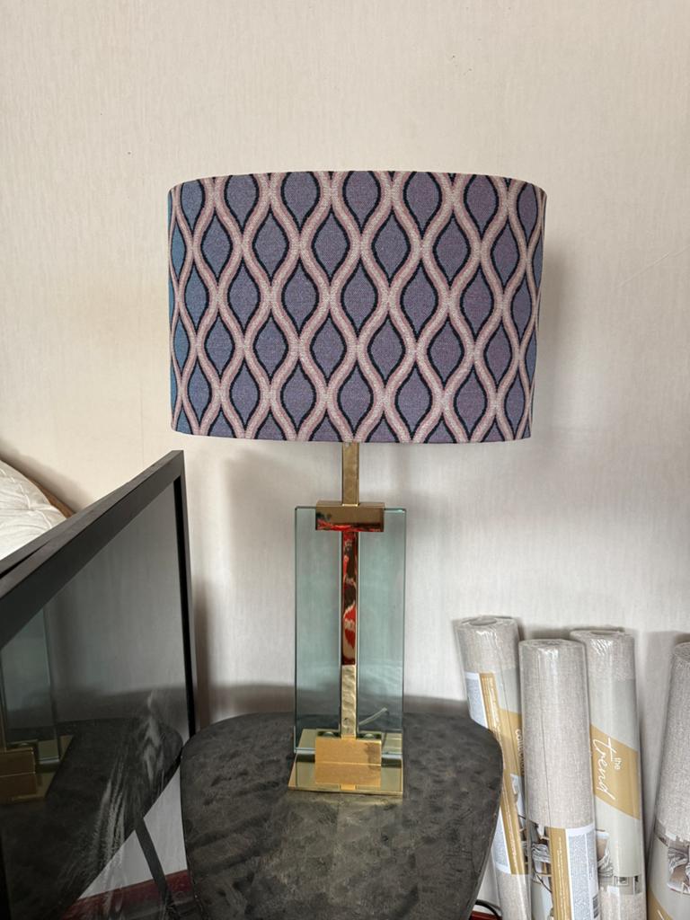 Vintage tafellamp, vermoedelijk jaren 70, Huis en Inrichting, Lampen | Tafellampen, Ophalen, Gebruikt, 50 tot 75 cm, Glas