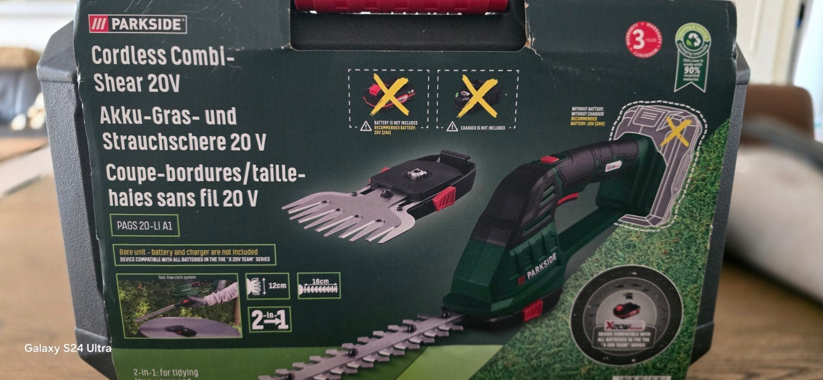 Parkside Accu Gras- en Heggenschaar 20V - Nieuw, Tuin en Terras, Ophalen of Verzenden, Nieuw, Parkside
