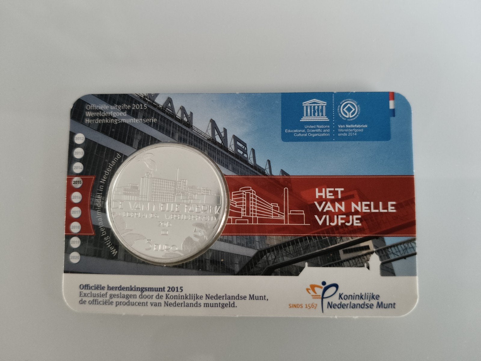 Nederlandse 5 Euro Van Nelle Fabriek Herdenkingsmunt 2015, Verzenden, Koningin Beatrix, Euro's, Losse munt