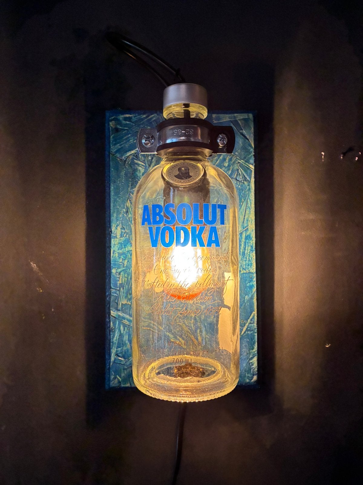 Absolut Vodka wandlamp, Met schakelaar, Nieuw, Wandlamp, Glas