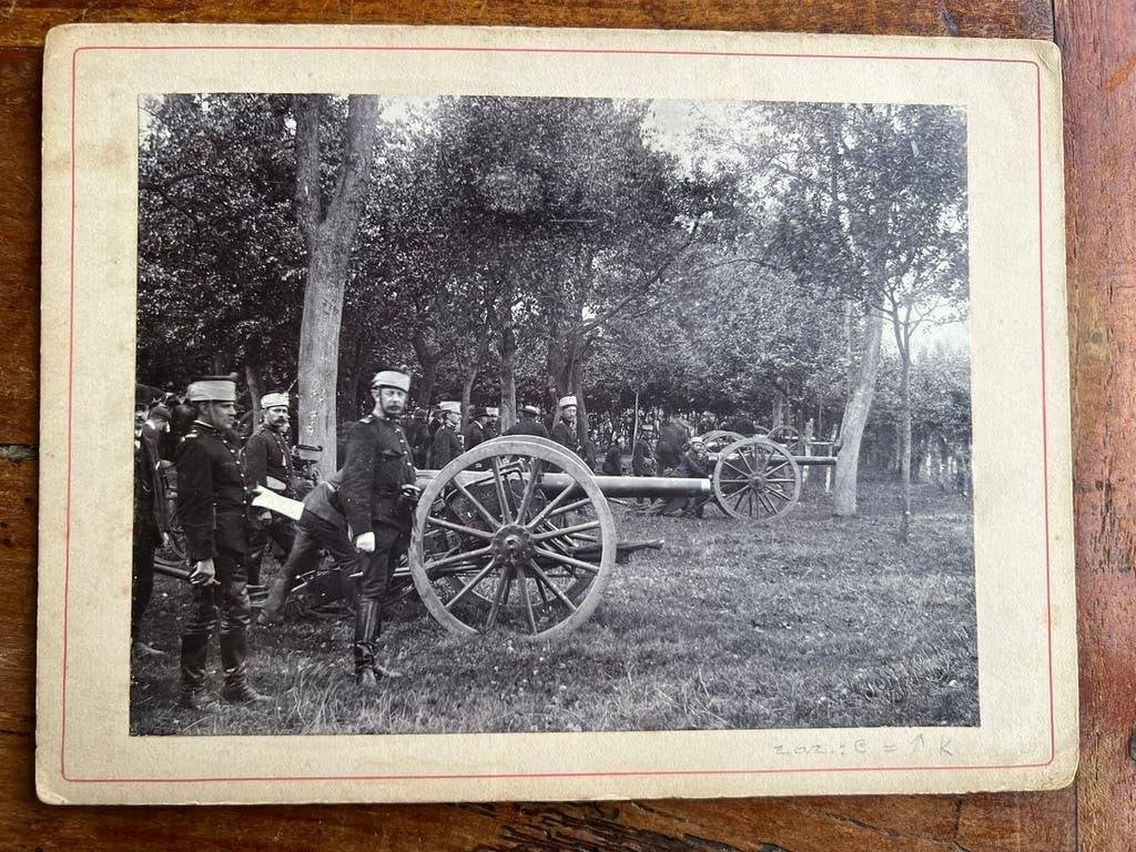 Nederlandse foto artillerie Beek Limburg 1905 op naam, Verzenden, Foto of Poster, Nederland