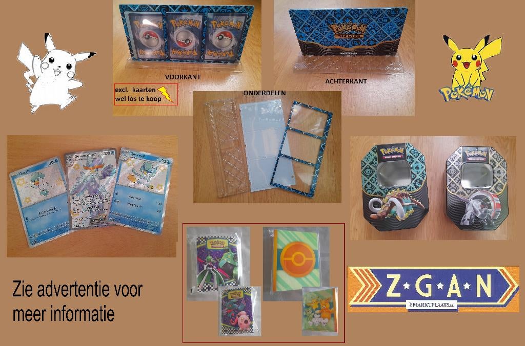 Pokemon kaarten, 3D lijst, bewaarmapje (30), bewaarblik, Ophalen of Verzenden, Nieuw