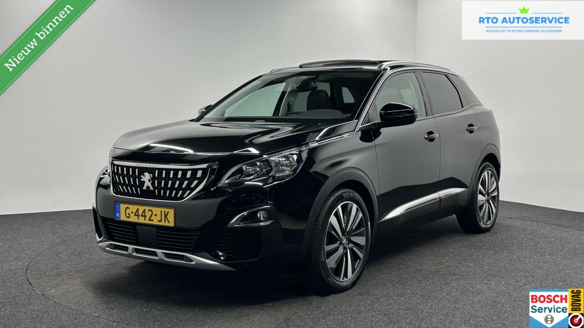 Peugeot 3008 1.2 PureTech Blue Lease Premium PANO CAMERA NAV, Auto's, Voorwielaandrijving, Gebruikt, 1199 cc, Leder en Stof