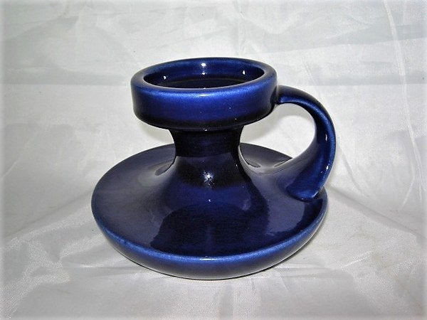 Kandelaar in mooi donkerblauw, 60s - Steuler 303/10 (7703), Ophalen, Overige merken, Zo goed als nieuw, Steen/keramiek