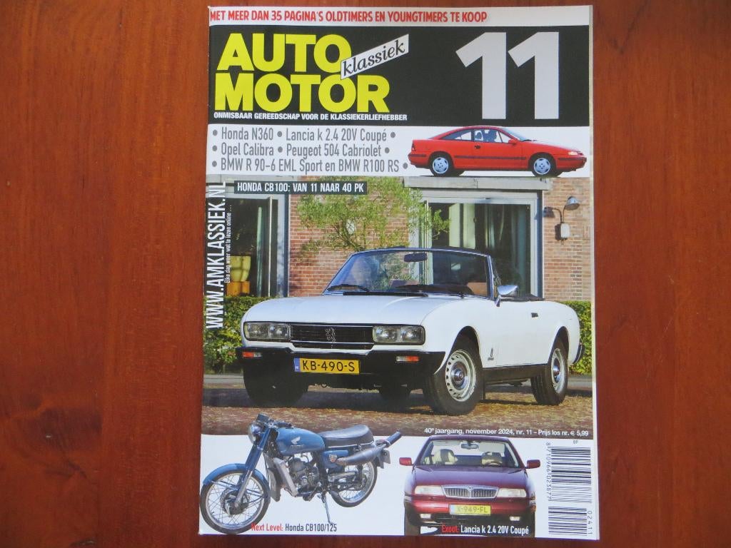 Auto Motor Klassiek 11 2024 Honda N360, Lancia K 2.4 Coupé, Ophalen of Verzenden, Nieuw, Peugeot