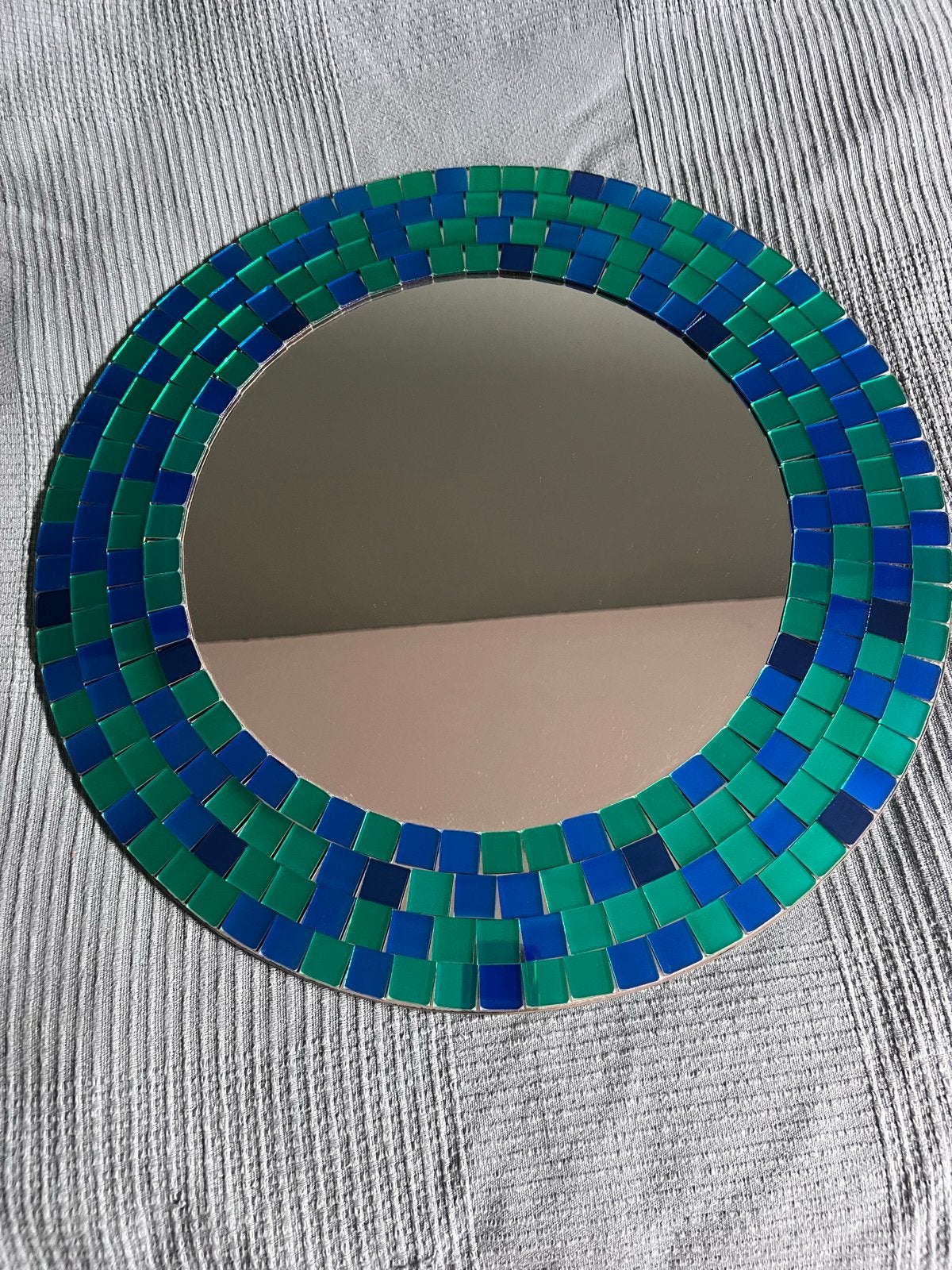 Vintage IKEA mozaïek spiegel, blauw/groen, Huis en Inrichting, Woonaccessoires | Spiegels, Ophalen, Minder dan 50 cm, Gebruikt