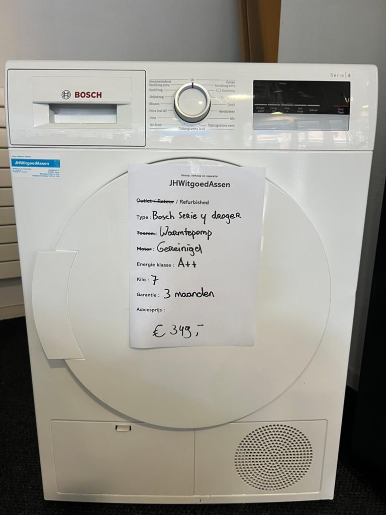 Bosch Serie 4 Warmtepompdroger A++ 3 maanden garantie., 6 tot 8 kg, Refurbished, Ophalen of Verzenden, Voorlader