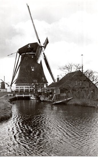 (ZH008) Ansichtkaart Aarlanderveen molen nr. 1 Viergang 1976, Verzamelen, Ophalen of Verzenden, 1960 tot 1980, Ongelopen, Zuid-Holland
