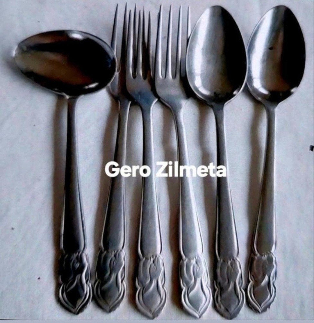 Gero Zilmeta kinderbestek konijnen, Ophalen of Verzenden, Gebruikt, Rvs of Chroom