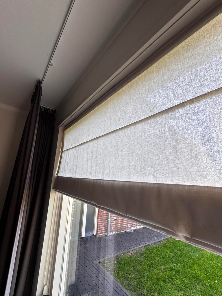 Vouwgordijnen op maat - zie beschrijving, Huis en Inrichting, Ophalen, Gebruikt, Crème, 200 cm of meer